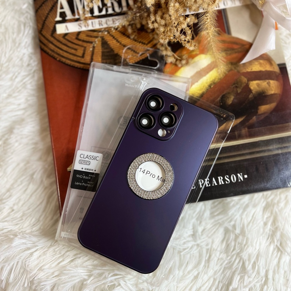 🔥NEW🔥 Purple glitter rhinestone iPhone 14 Pro Max case